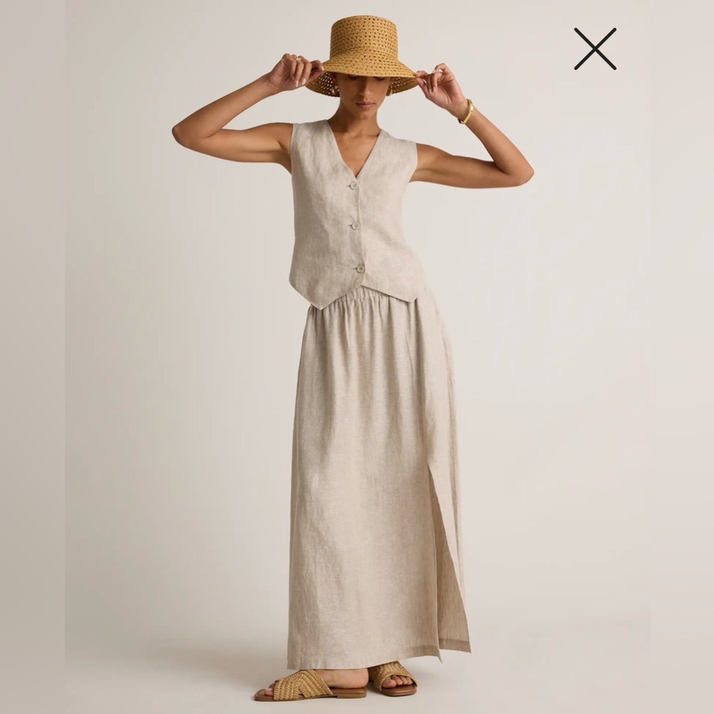 NWOT Quince 100% European Linen Maxi Skirt